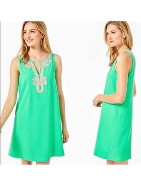 Lilly Pulitzer Womens 10 Green Cherlyn Soft Lined Shift Dress